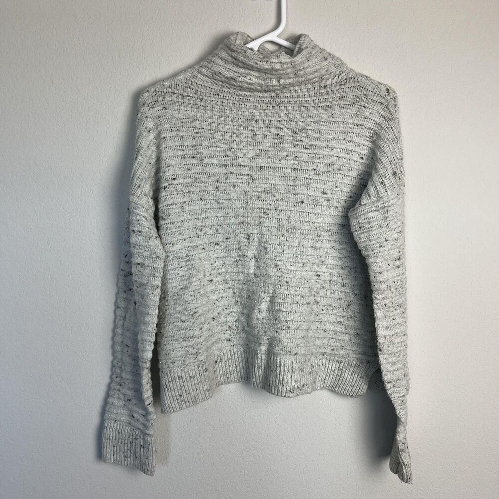 Madewell Sweater Womens Small Gray Ribbed‎ Knit Mock Neck Pullover Long Sleeve